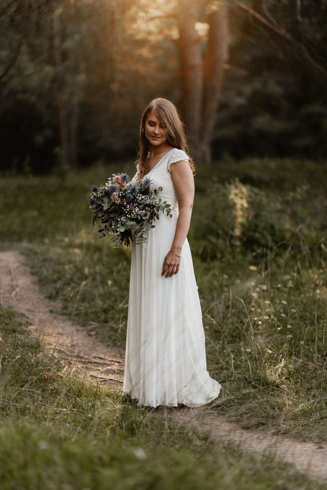 Brautportrait bei warmen Licht Hochzeitsfotograf Esslingen