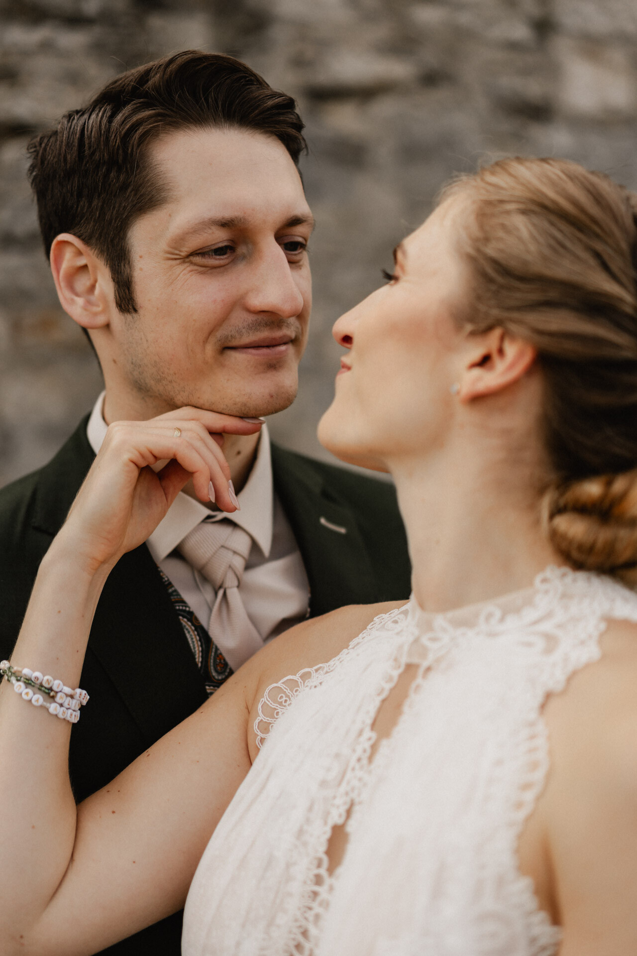 Brautpaar Portrait auf ihrer Hochzeit Burg Hohenneuffen