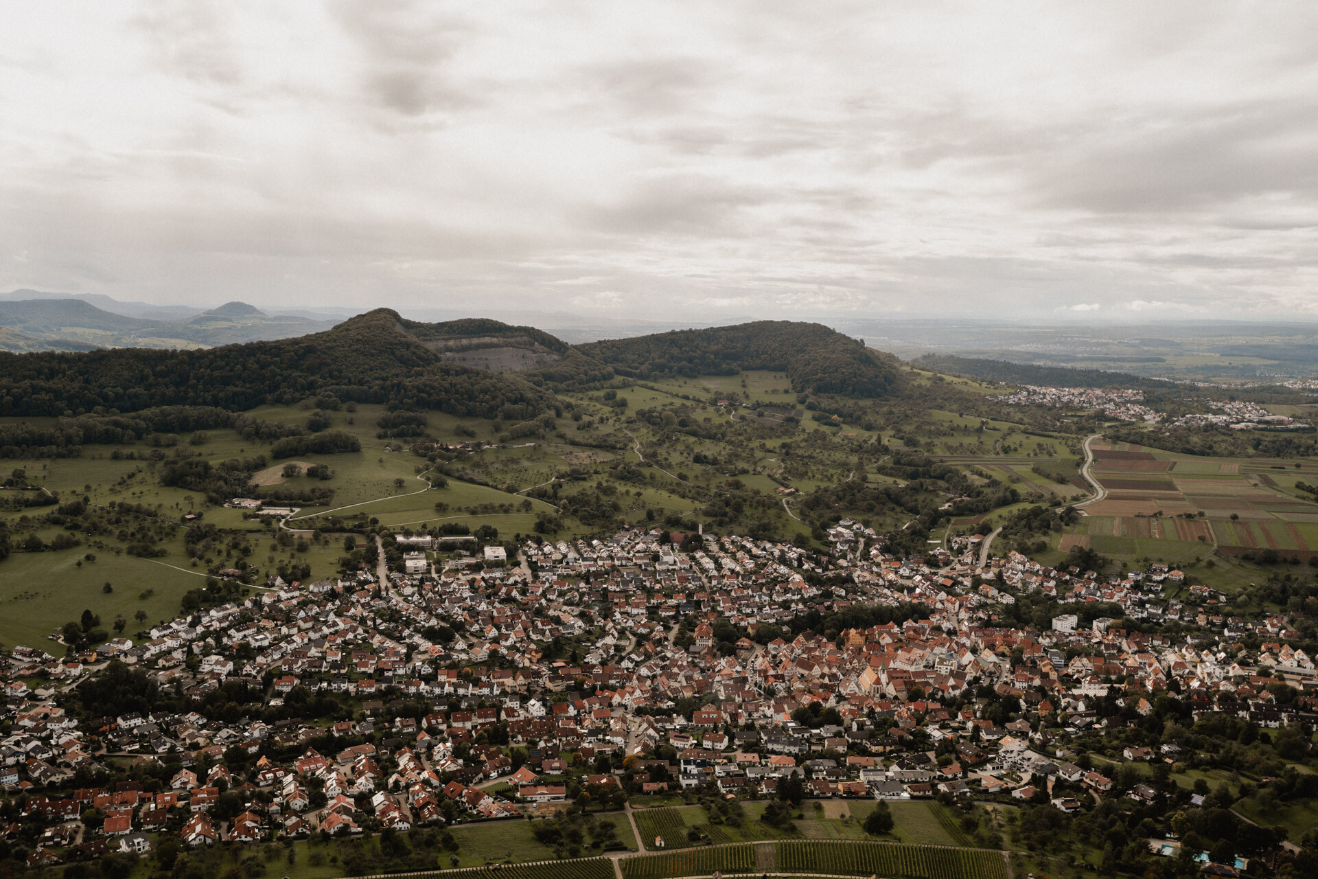 Blick von Burg Hohenneuffen während Hochzeit